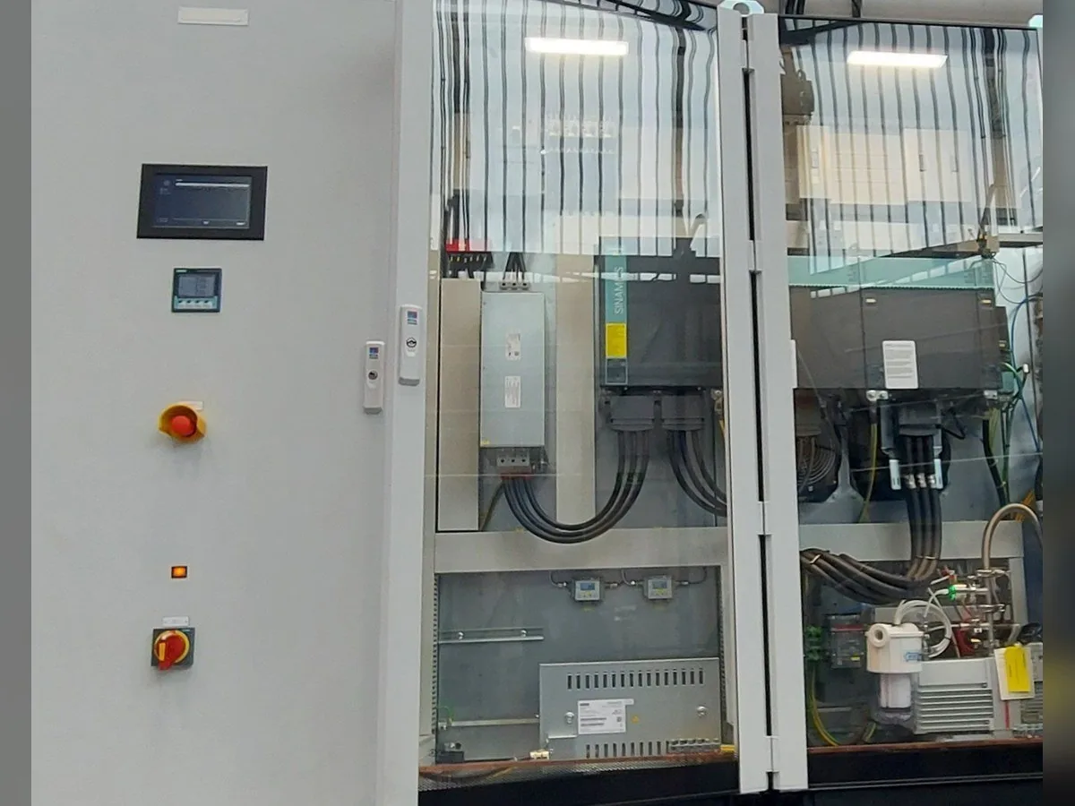 Industrial machine control panel in production environment
